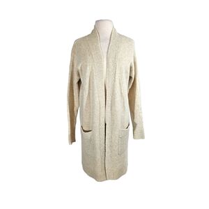 Ann Taylor Beige Grey Long Duster Cardigan Sweater